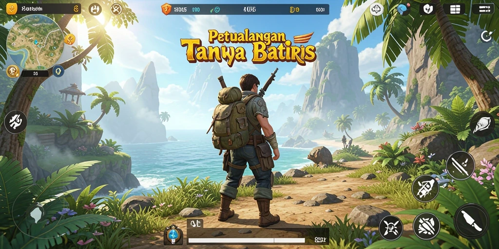 Screenshot 8055 menampilkan petualangan seru di dunia terbuka.