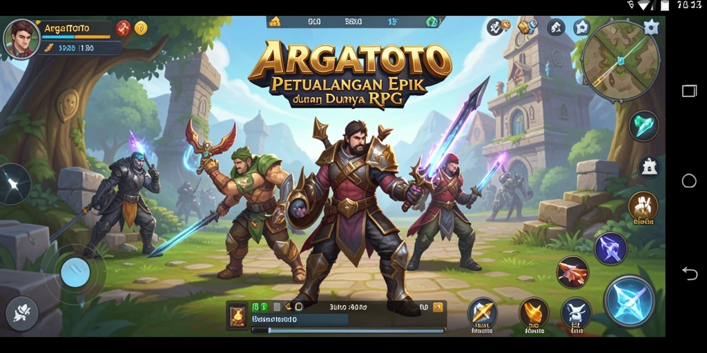 Gameplay ARGATOTO menampilkan pertarungan epik dan eksplorasi dunia fantasi.