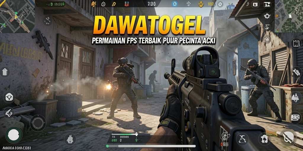 Screenshot gameplay DAWATOGEL menampilkan aksi seru di medan perang.