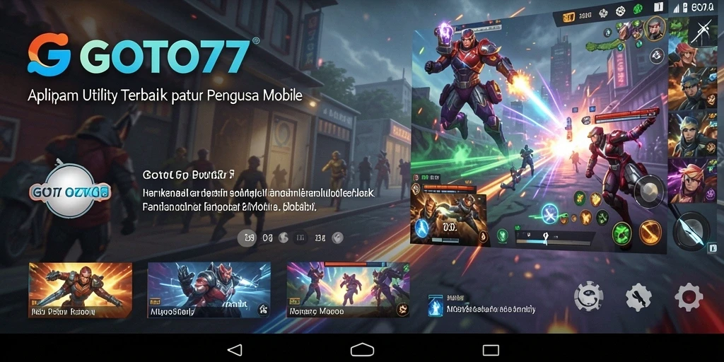 Screenshot GOTO77 menampilkan antarmuka aplikasi Utility yang sederhana dan modern.