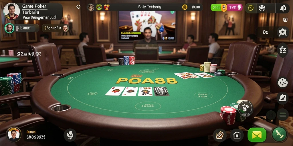 Screenshot utama POA88 menampilkan gameplay Poker yang seru dan menarik.