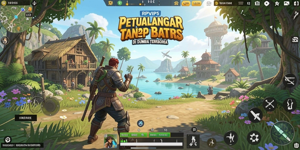 Screenshot utama RPVIP5 menampilkan suasana epic dunia terbuka.