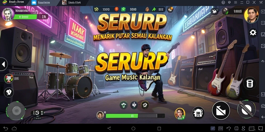 Screenshot SERURP menampilkan gameplay musik yang seru dan interaktif.