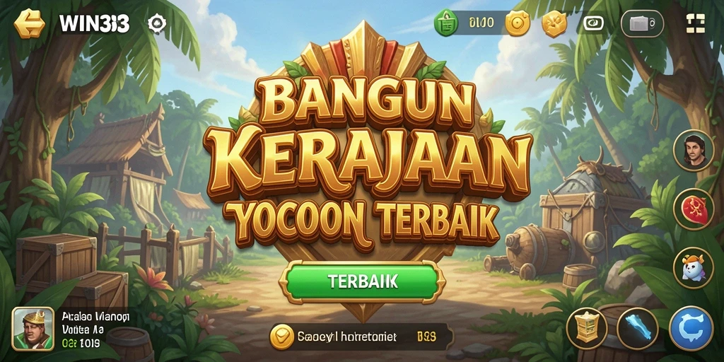 Screenshot gameplay WIN33 menampilkan aksi pembangunan kerajaan Tycoon.