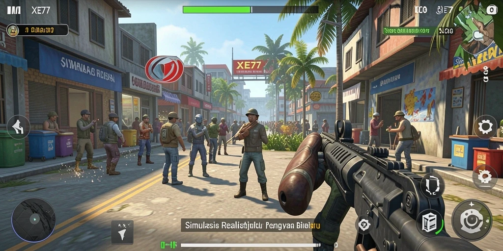 Tangkapan layar XE77 menunjukkan gameplay simulasi yang mendalam dan menantang.